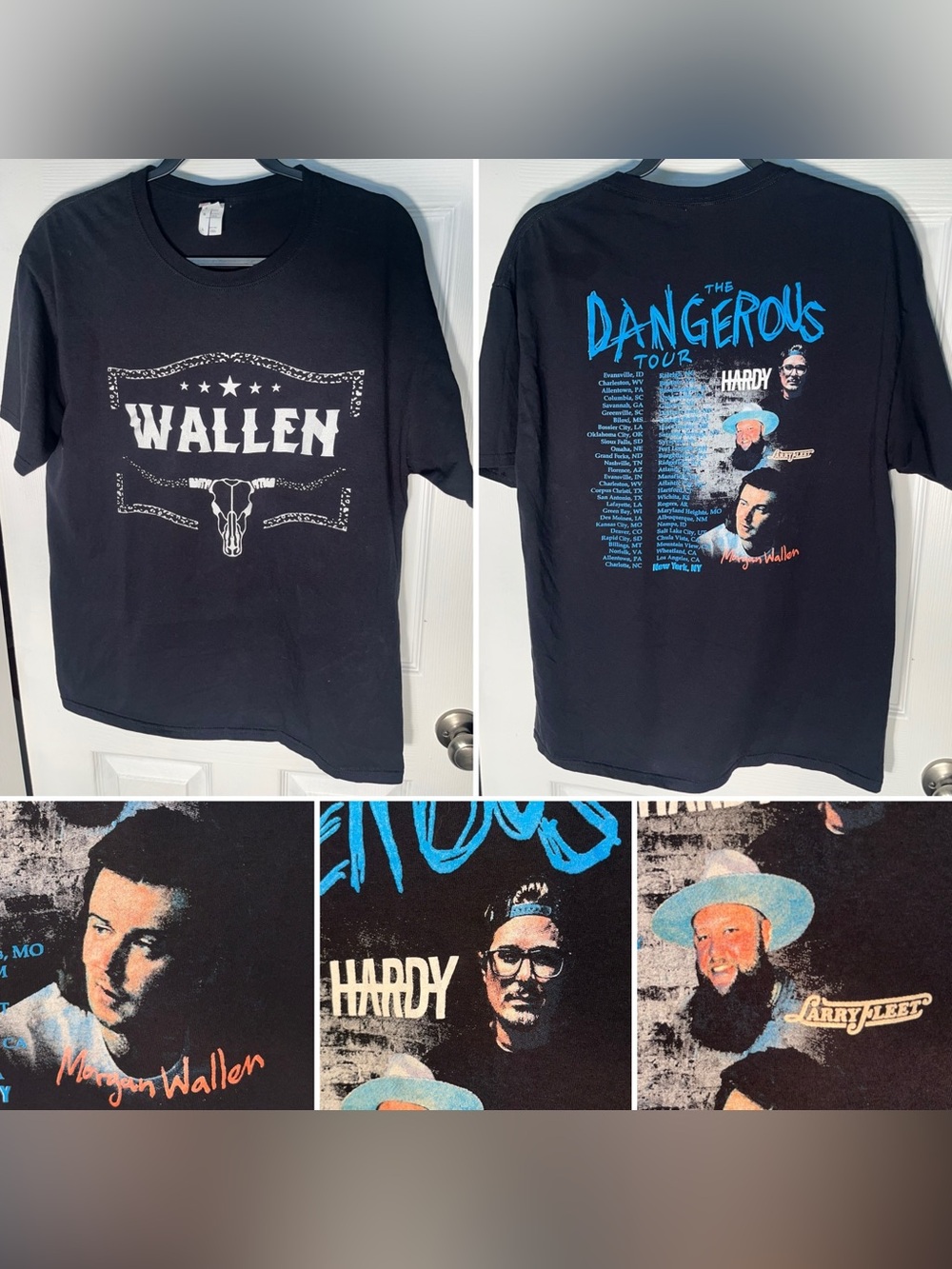 Morgan Wallen The Dangerous Tour Hardy Larry Fleet Size Large L Concert T Shirt